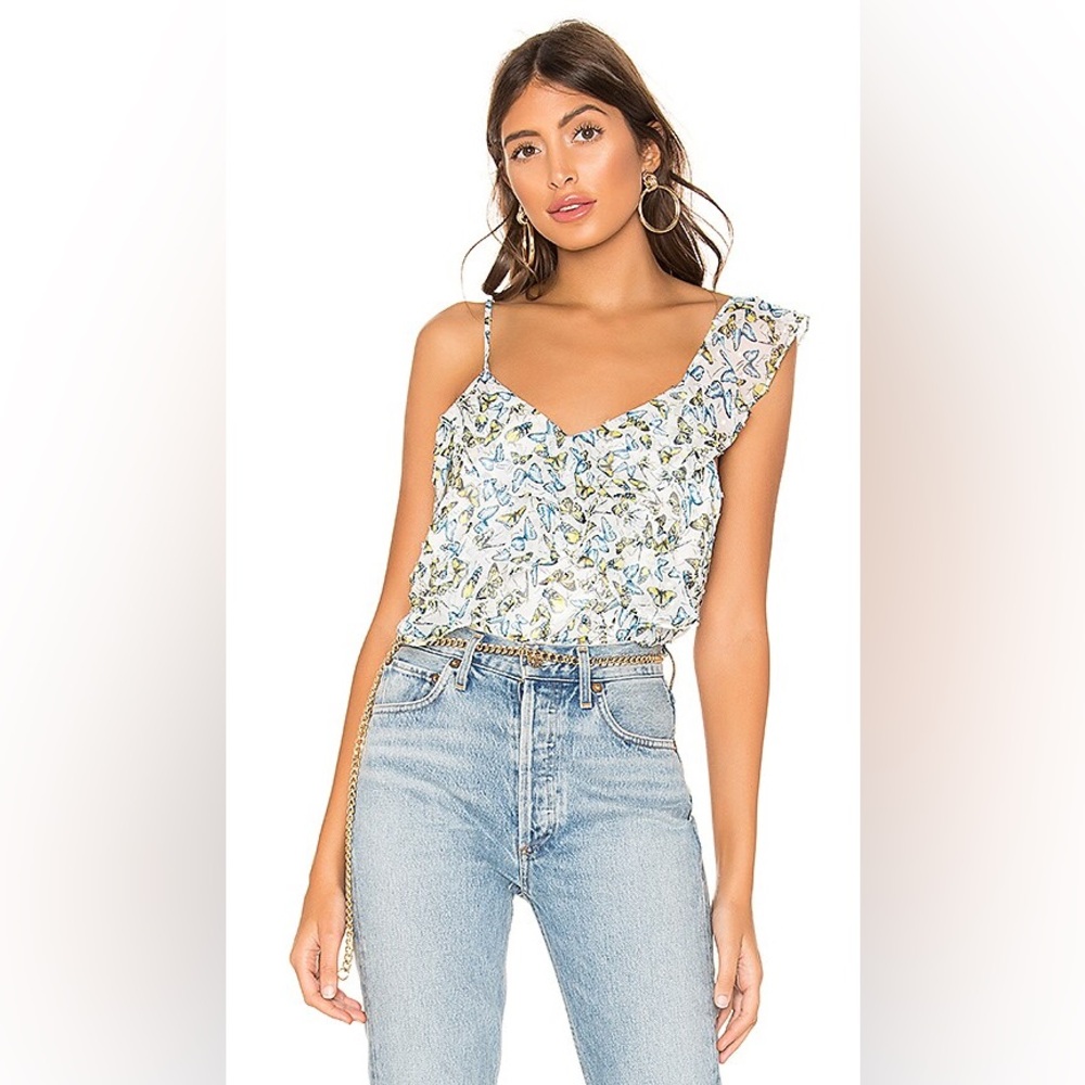 cupcakes & cashmere Butterfly Ruffle Tank